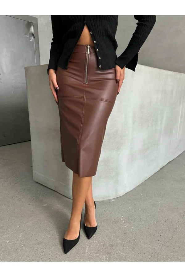 Deri Toptan Etek - Kahve | TOPSHOW | F1818