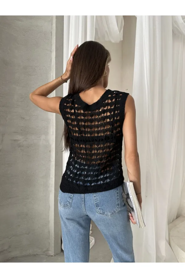 Triko Toptan Yelek - Siyah | TOPSHOW