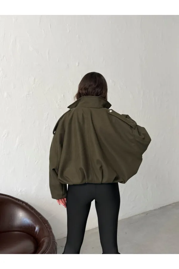 Vestes en cachemire Topshow en gros - Kaki | F2047