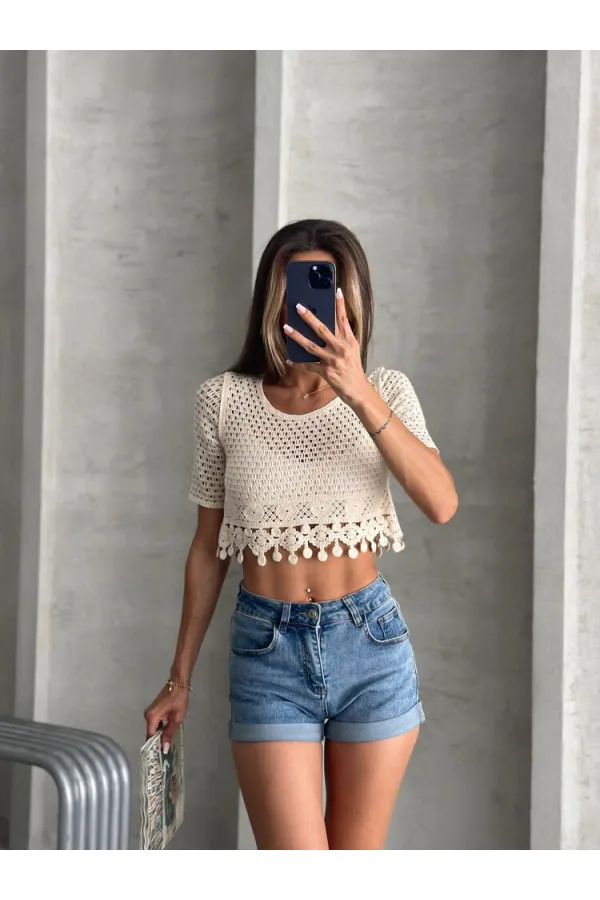 Topshow Raw Tasseled Raw Wholesale Blouse