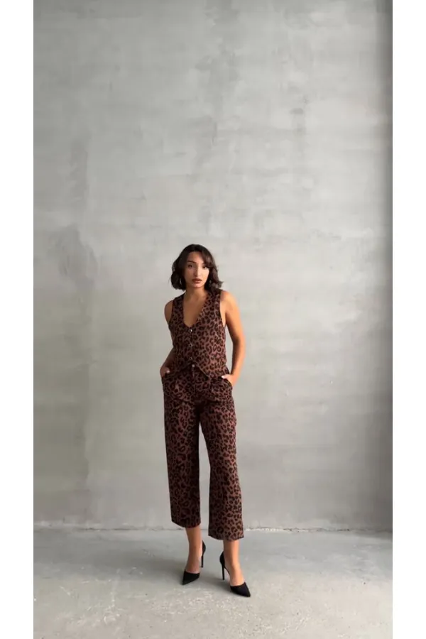 Wholesale Vest - Brown Black | TOPSHOW | F1699