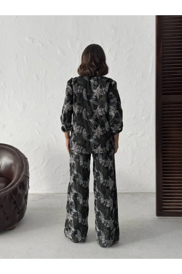 Topshow Embroidered Linen Wholesale Shirts - Black | F2009