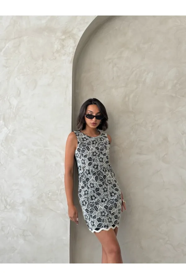 Dantel Elbise - Siyah | Topshow