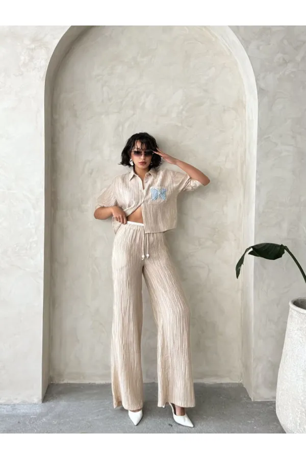 Wholesale Pleated Trousers - Stone | Topshow