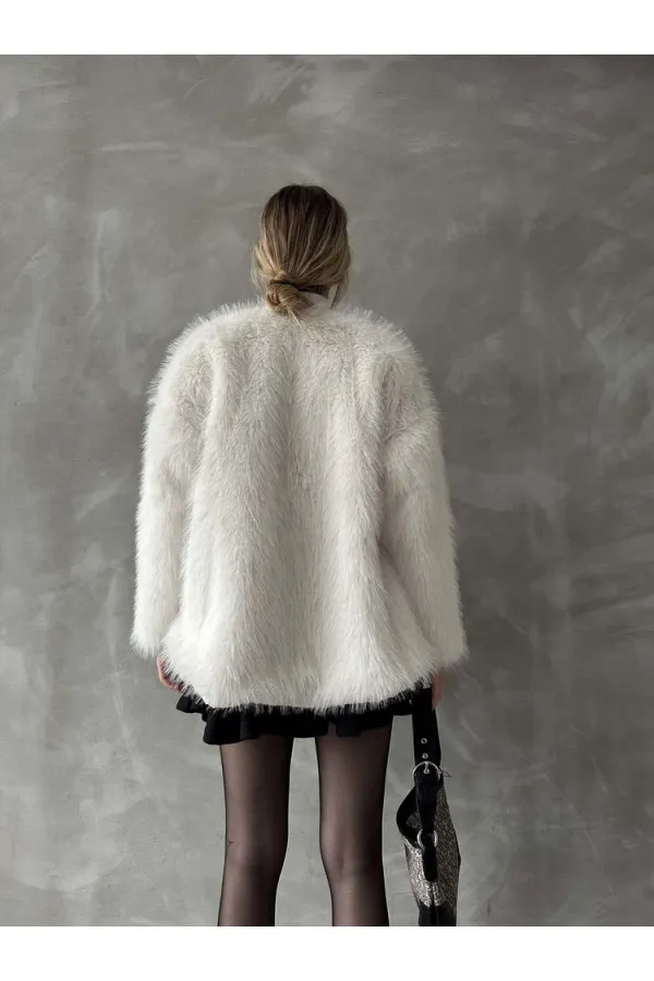 Topshow Krem Peluş Toptan Kaban | F1608