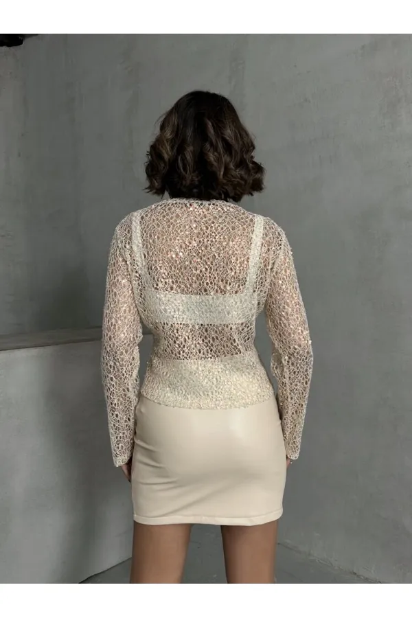 Diz Üstü Deri Toptan Etek - Taş | TOPSHOW | F1114