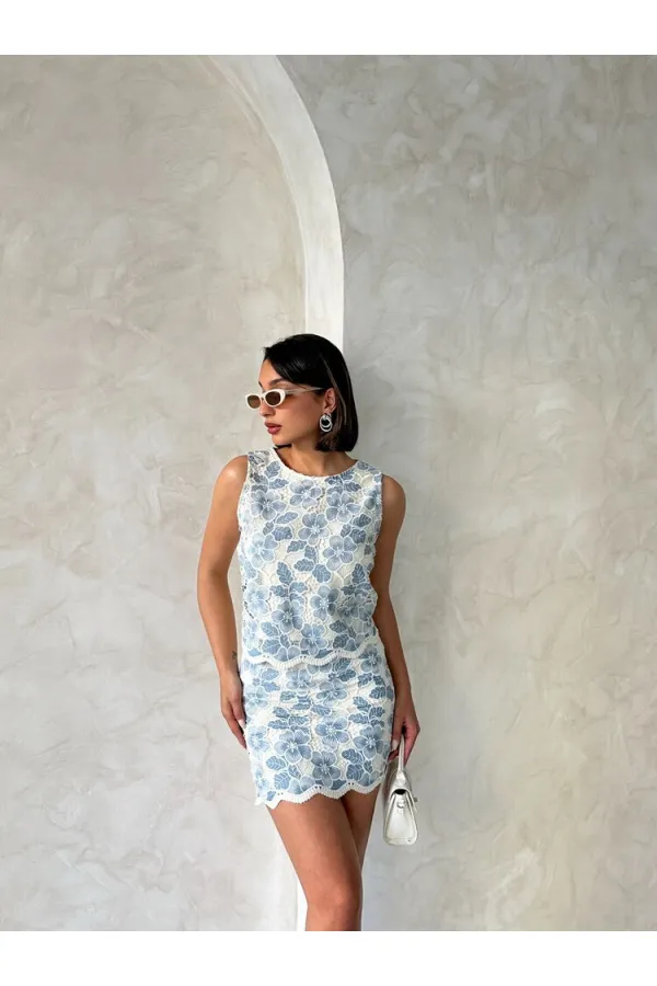 Lace Skirt - Blue | Topshow