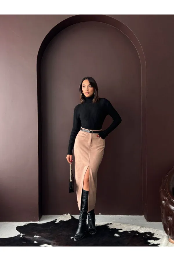 Jupe en daim de vison Topshow en gros