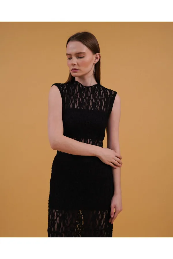 Zero Sleeve Lace Wholesale Blouse - Black | Topshow