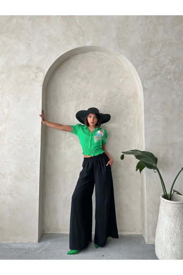 Chemise en lin à fleurs et poitrine de cacahuète Topshow en gros
