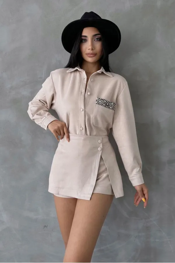 Topshow Stone Suede Wholesale Shirt | F1517