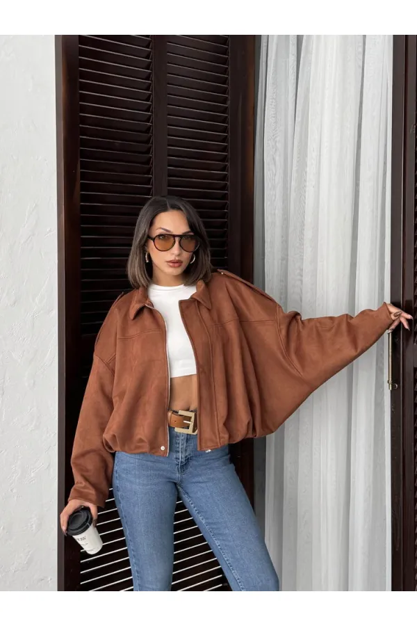 Topshow Scuba Süet Mont - Taba | F2017