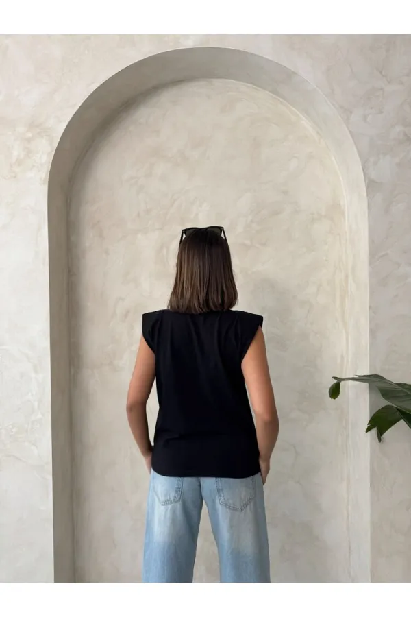 Wholesale Blouse with Stone Detail - Black | Topshow