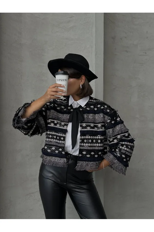 Wholesale Tie-Down Blouse - Black | TOPSHOW | F1731