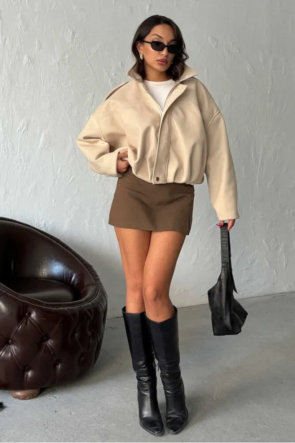 Topshow Cashmere Wholesale Coats - Stone | F2047