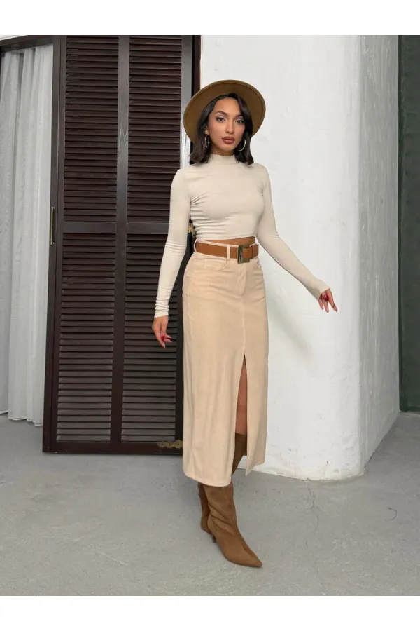 Jupe en velours côtelé Topshow en gros - Pierre | F2033