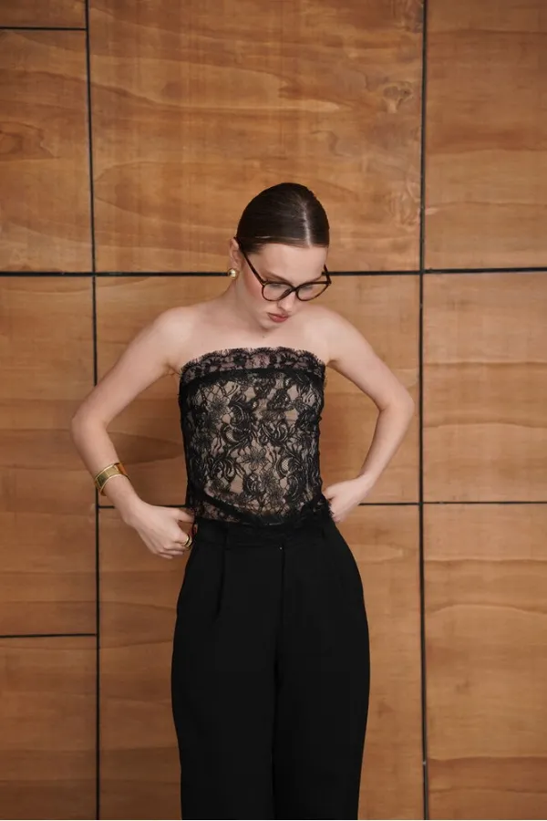 Bustier en dentelle - Noir | D2959 - Topshow