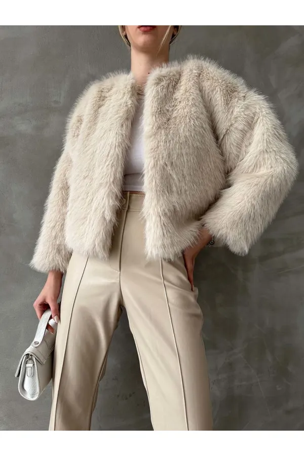 Topshow Taş Suni Kürk Toptan Ceket | F1615