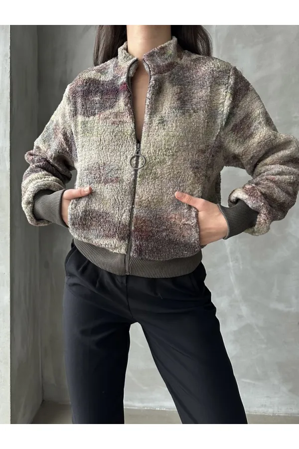 Manteau en peluche à motifs en gros - Camouflage | TOPSHOW | F1129