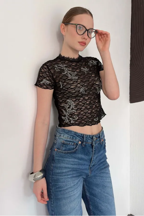 D 3007 GÜPÜR T SHIRT - SİYAH