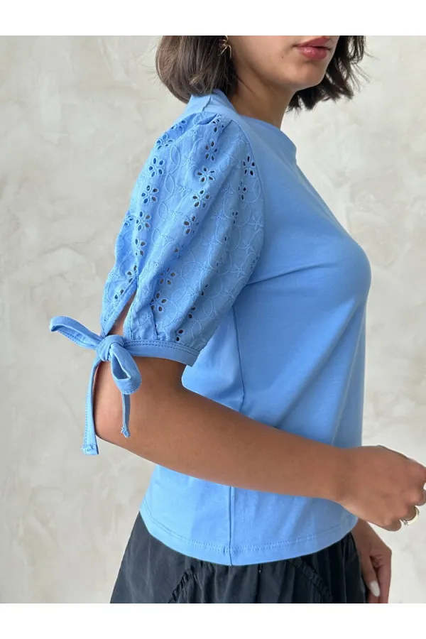 Tişört - Mavi | Topshow