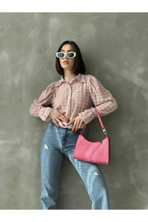 Tulle Wholesale Shirt - Powder | TOPSHOW | f1472