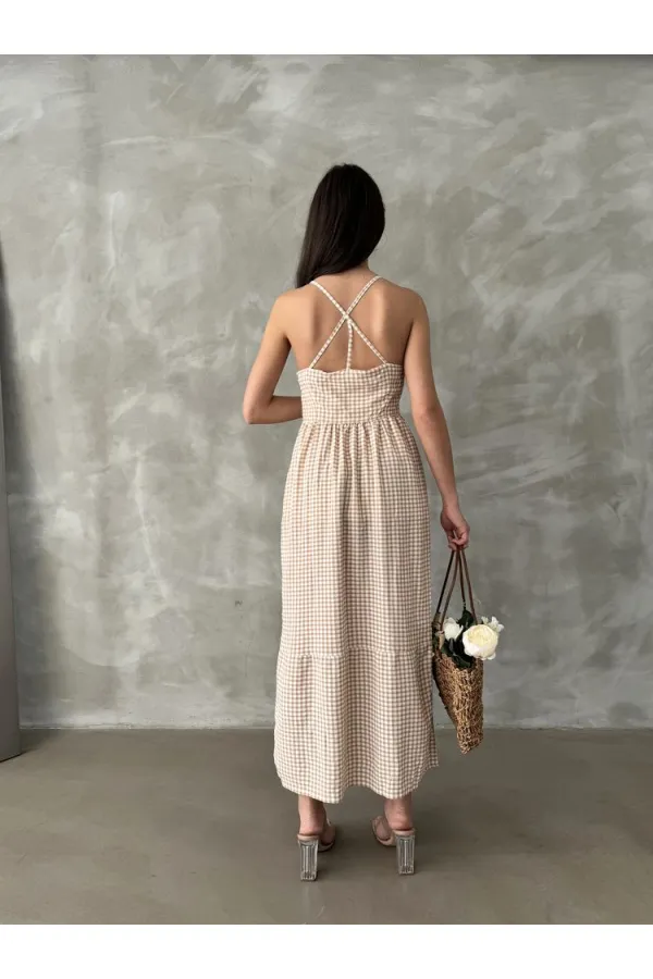 Topshow Taş Askılı Bileğe Kadar Toptan Elbise