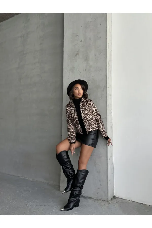 Manteau en cachemire en gros - Léopard pierre | TOPSHOW | F1826