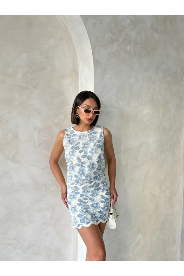 Lace Skirt - Blue | Topshow