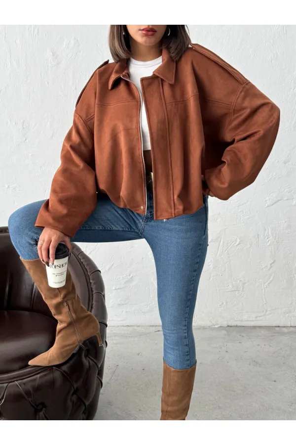 Topshow Scuba Süet Mont - Taba | F2017