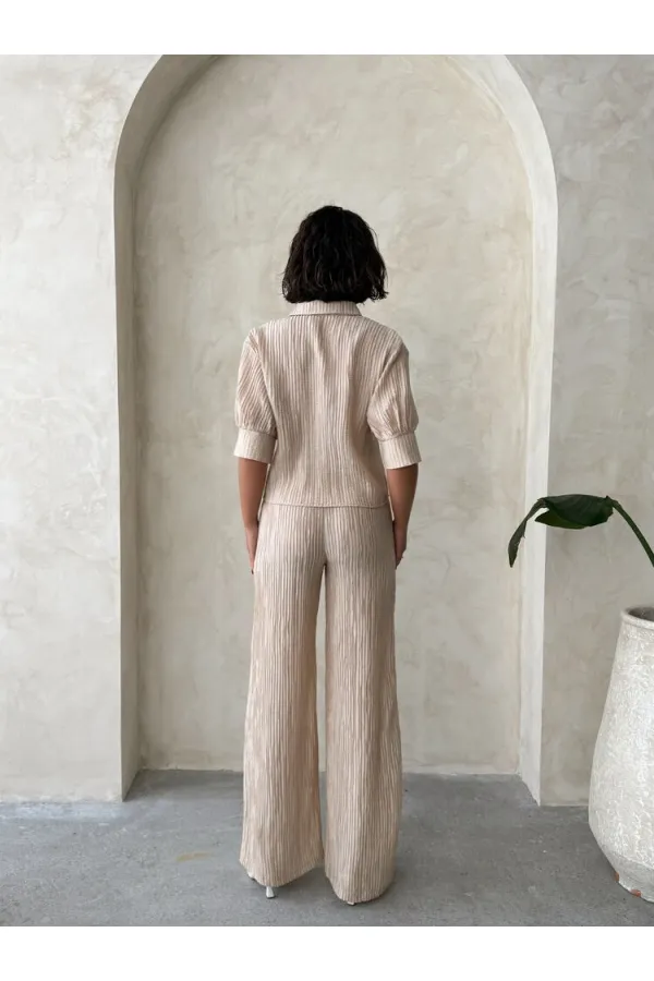 Wholesale Pleated Trousers - Stone | Topshow