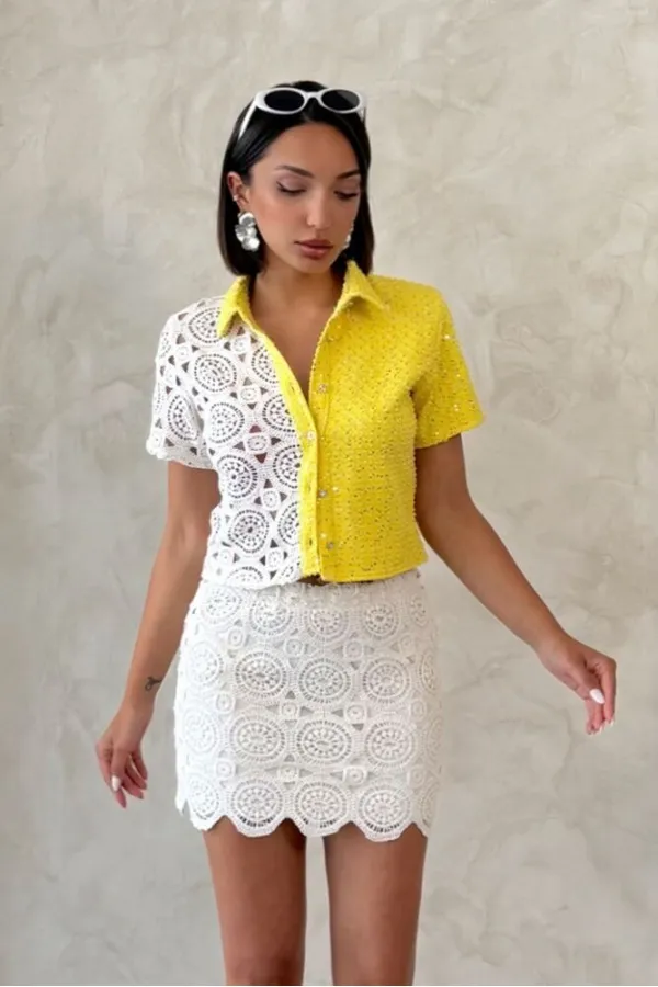 Jupe en dentelle au-dessus du genou en gros - Brut | TOPSHOW