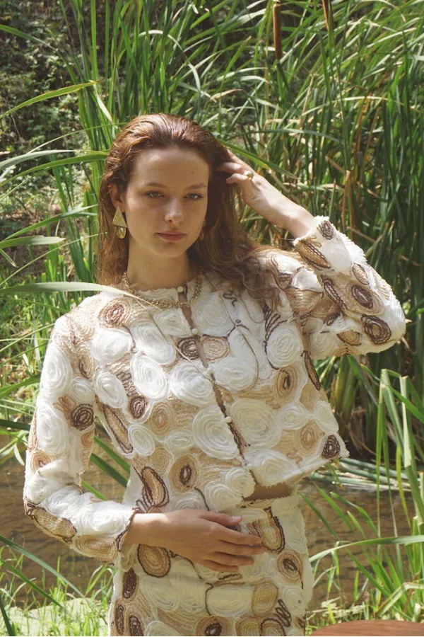 Veste à motifs Topshow Wholesale – Design élégant et moderne – COFFEE | F1962