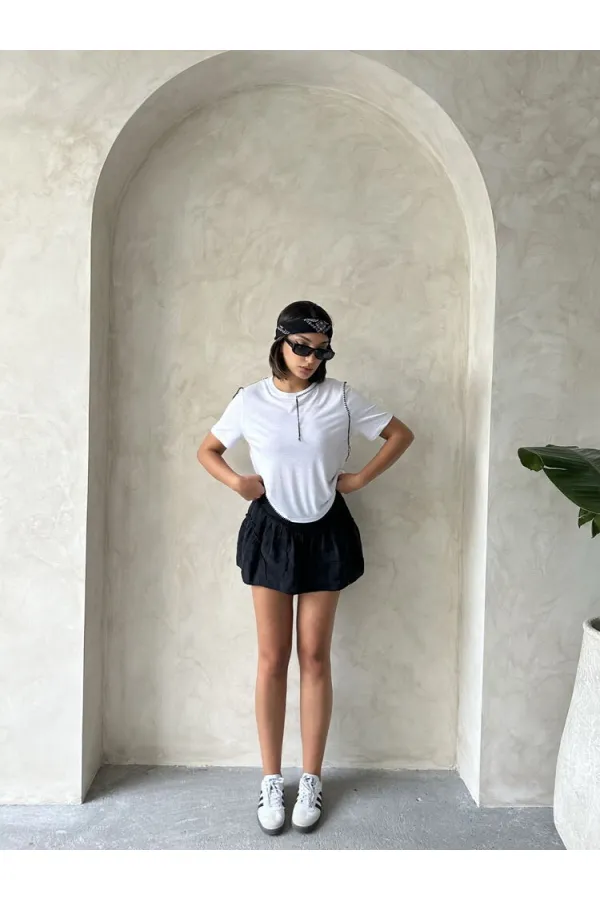 Topshow Beyaz Çoban Dikişli Toptan Tişört