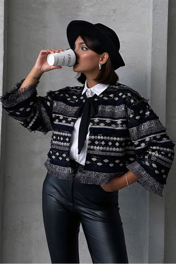 Wholesale Tie-Down Blouse - Black | TOPSHOW | F1731