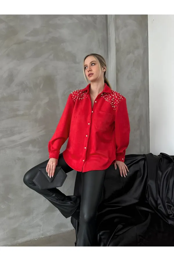 Chemise en gros - Rouge | TOPSHOW | F1614