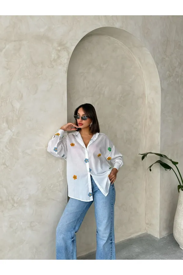 Nakışlı Vual Toptan Gömlek - Desen 2 | TOPSHOW | F1875