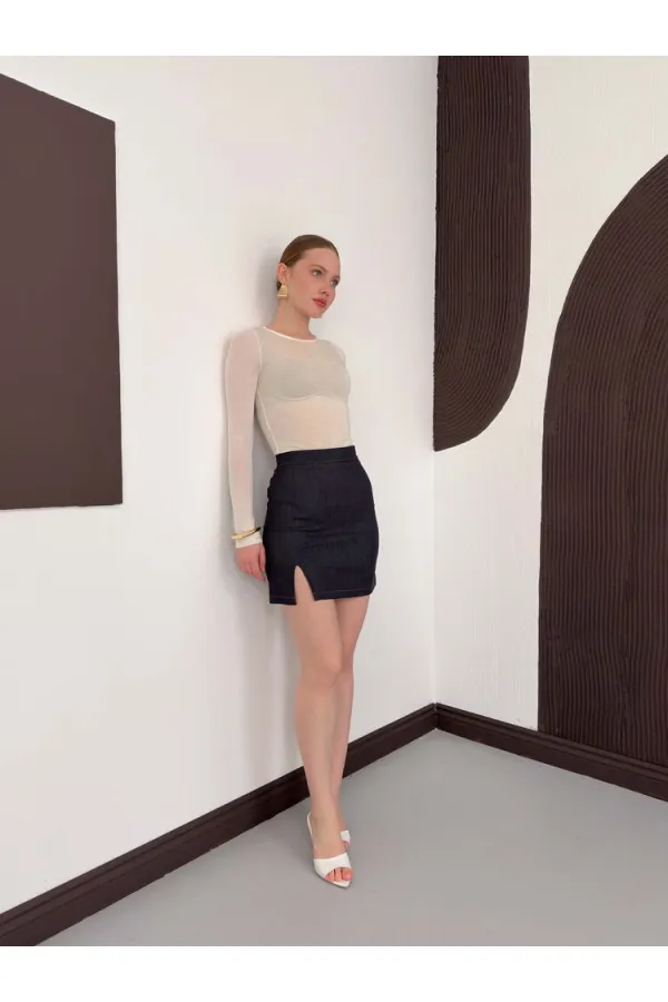 Kot Etek - Lacivert | D3029 Topshow