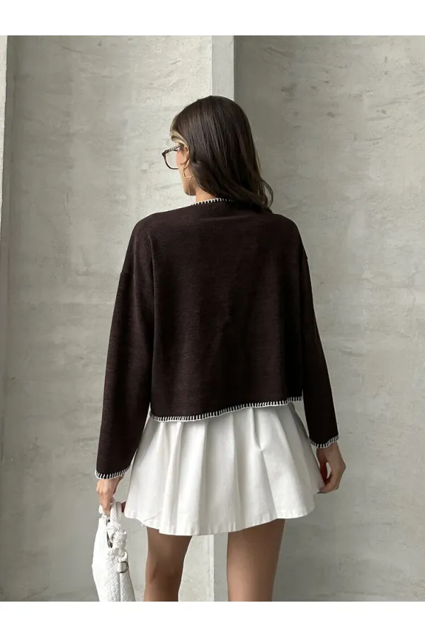 Shepherd's Stitched Knitwear Wholesale Blouse - Claret Red | TOPSHOW | F1652