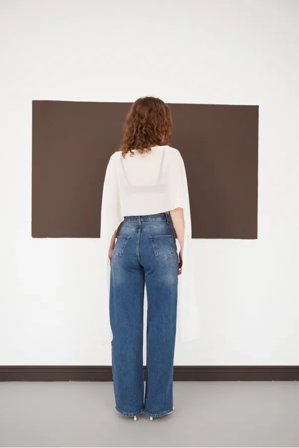 Chiffon Poncho - Cream | D2938 - Topshow