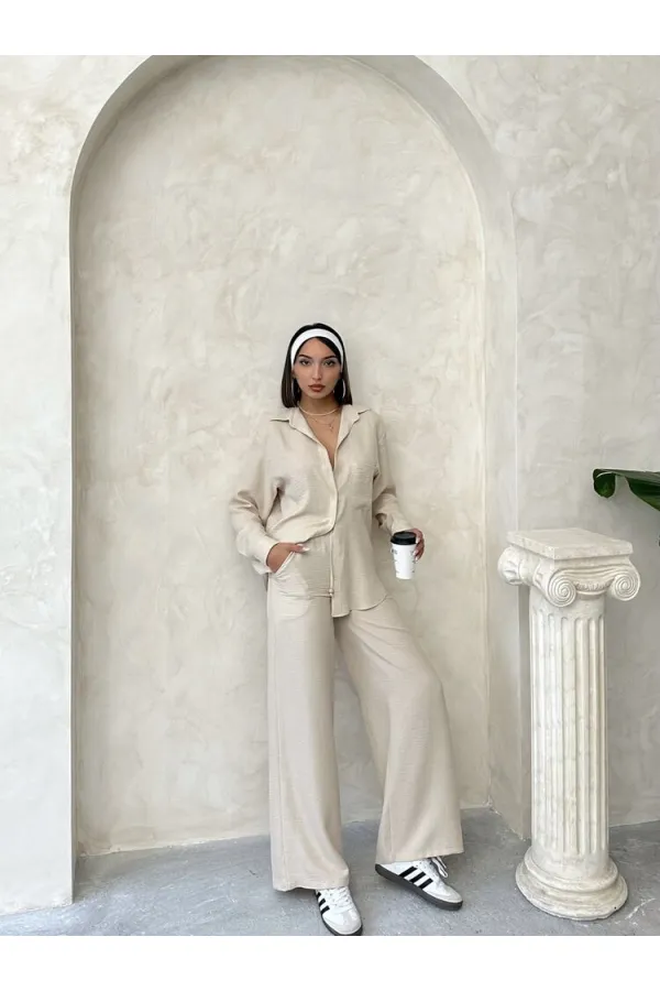 Chemise en lin à poche Topshow Stone, vente en gros | F1200