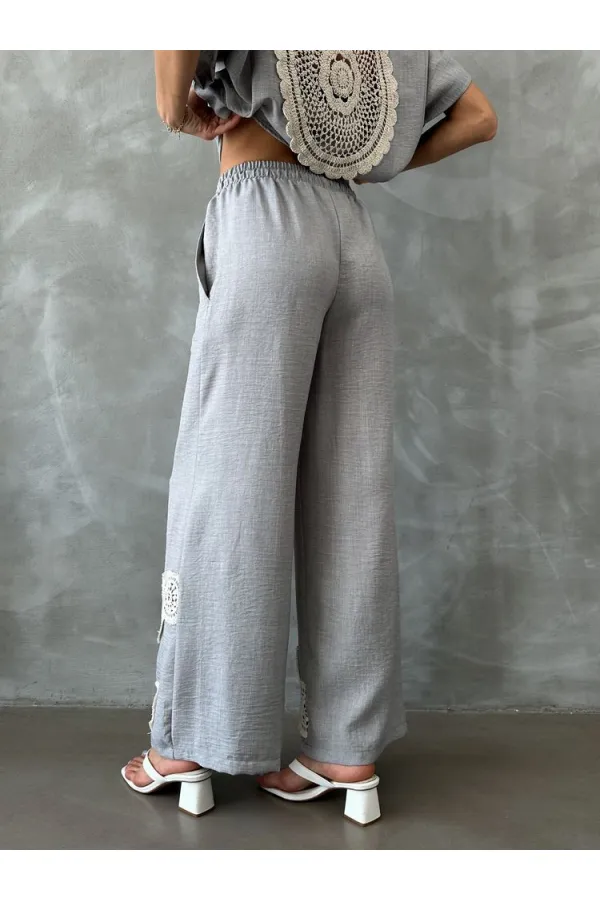 Topshow Gray Lace-Up Wholesale Trousers