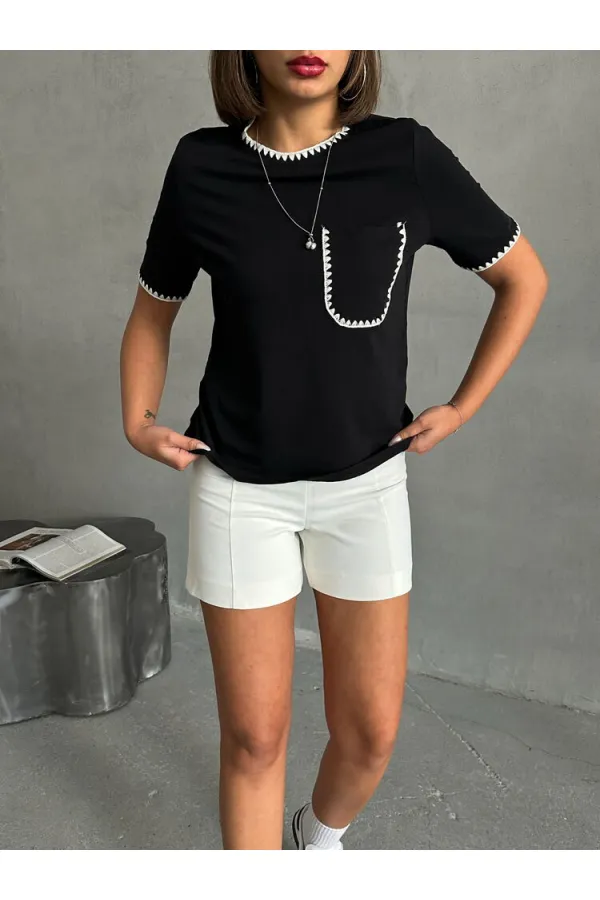 T-shirt Topshow Black Shepherd cousu en gros