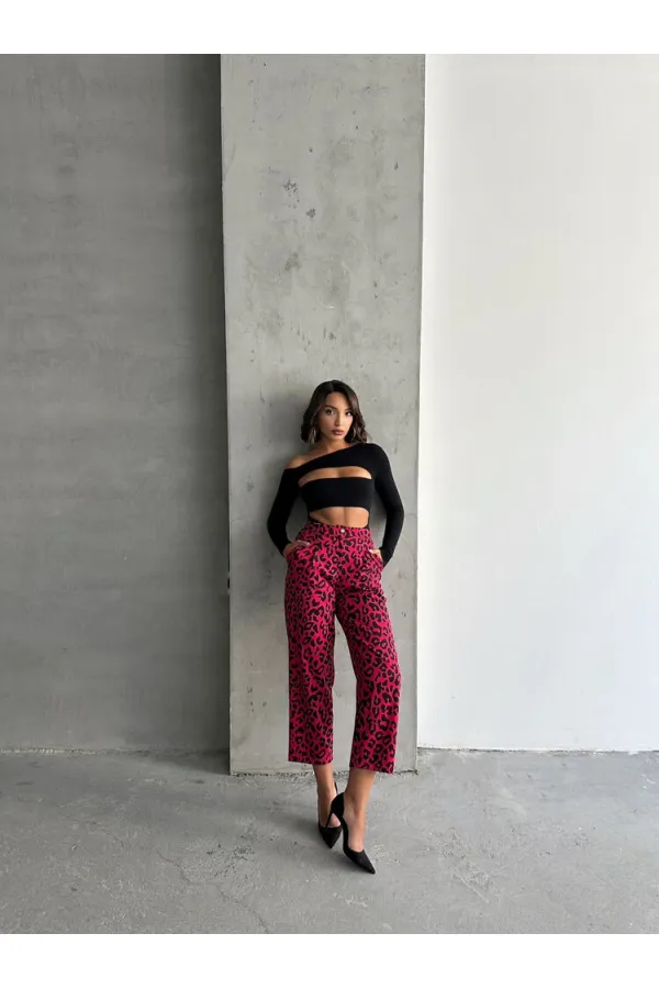 Desenli Toptan Pantolon - Fujya Siyah | TOPSHOW | F1788