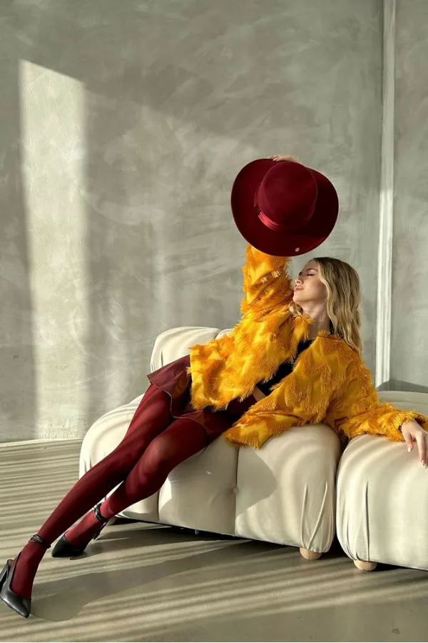 Faux Fur Wholesale Jacket - Mustard | TOPSHOW | F1640