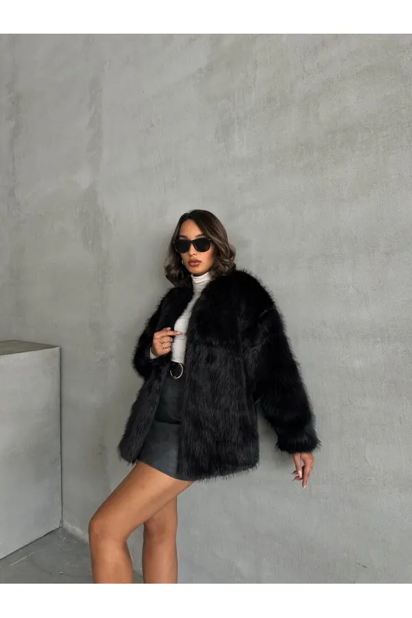 Topshow Siyah Peluş Toptan Kaban | F1608