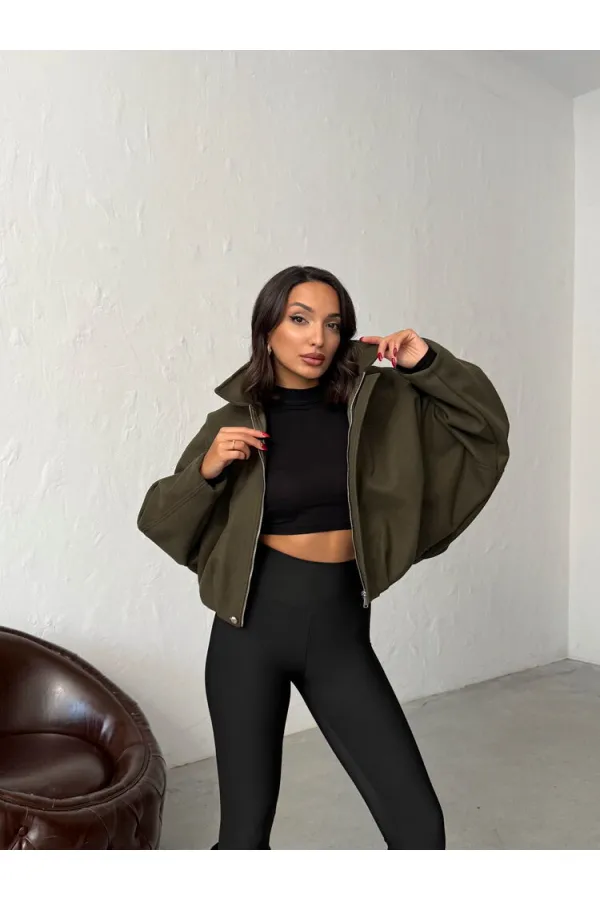 Vestes en cachemire Topshow en gros - Kaki | F2047