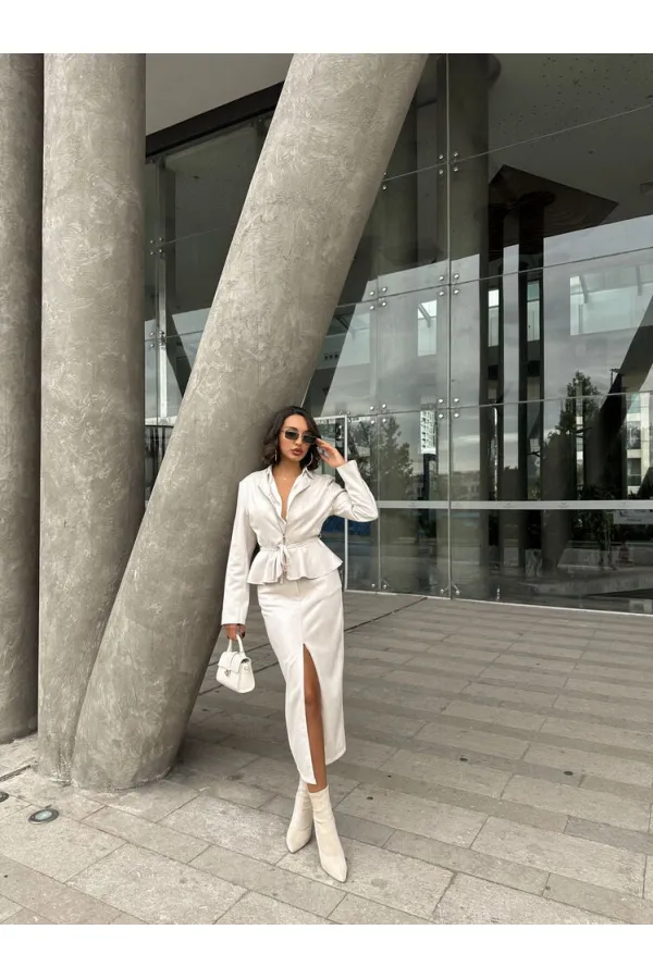 Süet Toptan Etek - Taş | TOPSHOW | F1761