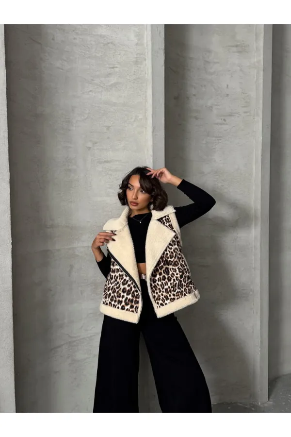 Plush Wholesale Vest - Leopard D1 | TOPSHOW | F1828