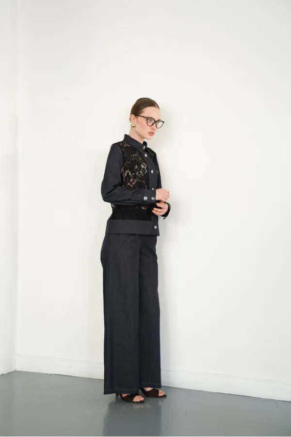 Wholesale Denim Trousers - Navy Blue | F2090 - Topshow